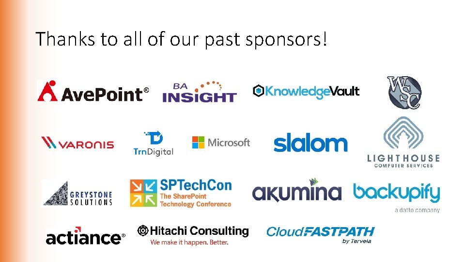 Thanks to all of our past sponsors! 