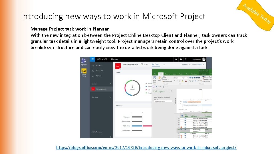 Av a Introducing new ways to work in Microsoft Project Manage Project task work