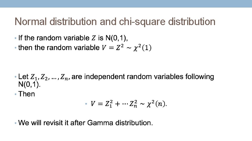 Normal distribution and chi-square distribution • 