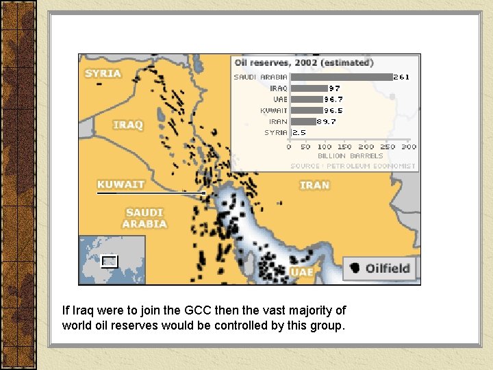 If Iraq were to join the GCC then the vast majority of world oil