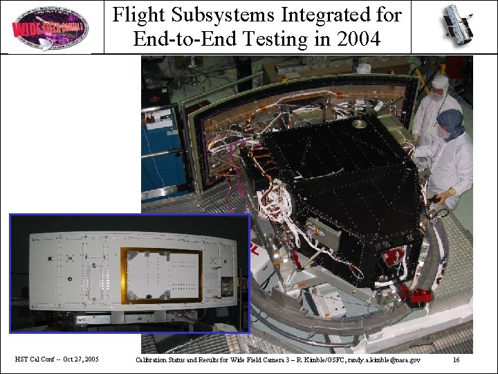 Flight Subsystems Integrated for End-to-End Testing in 2004 HST Cal Conf -- Oct 27,