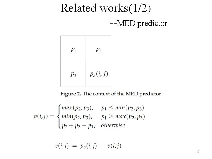 Related works(1/2) --MED predictor 6 