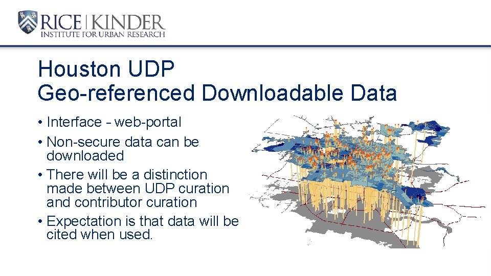Houston UDP Geo-referenced Downloadable Data • Interface – web-portal • Non-secure data can be