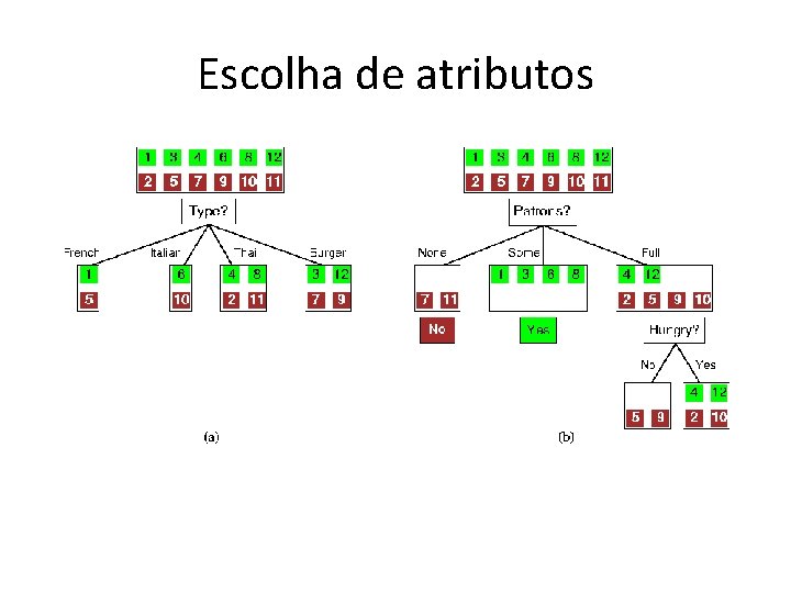 Escolha de atributos 