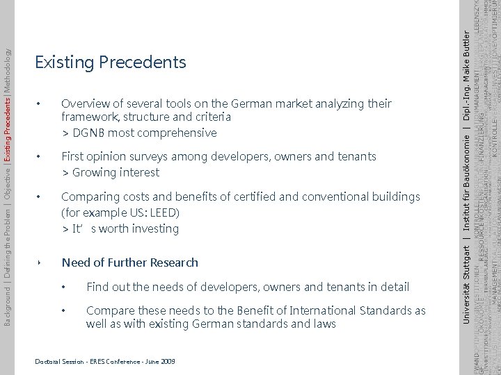  • Overview of several tools on the German market analyzing their framework, structure