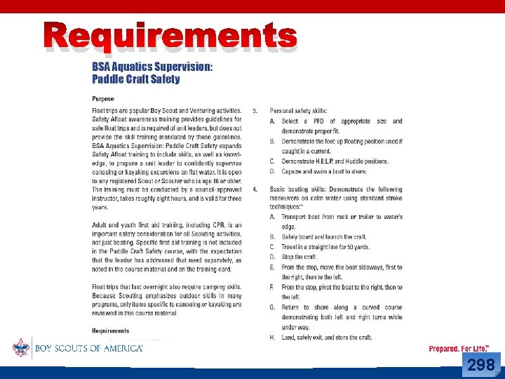 Requirements 298 