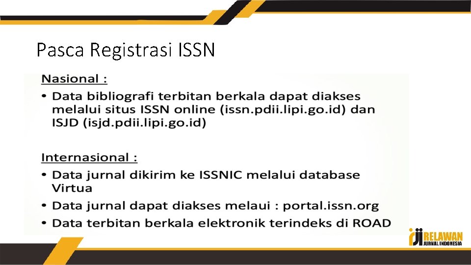 Pasca Registrasi ISSN 