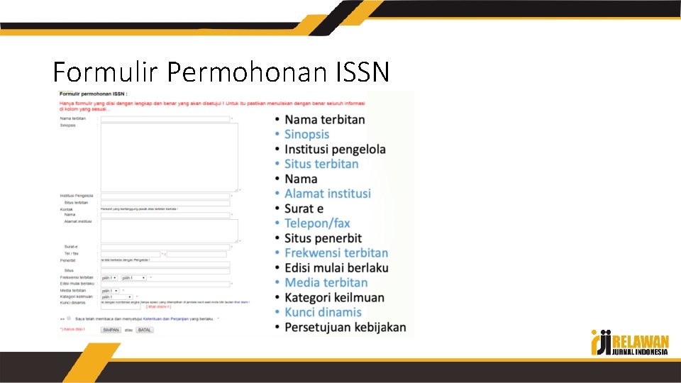 Formulir Permohonan ISSN 