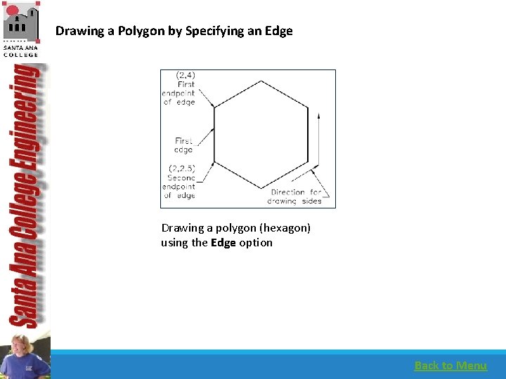 Drawing a Polygon by Specifying an Edge Drawing a polygon (hexagon) using the Edge