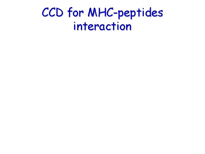 CCD for MHC-peptides interaction CCD for MHC-peptides interaction
