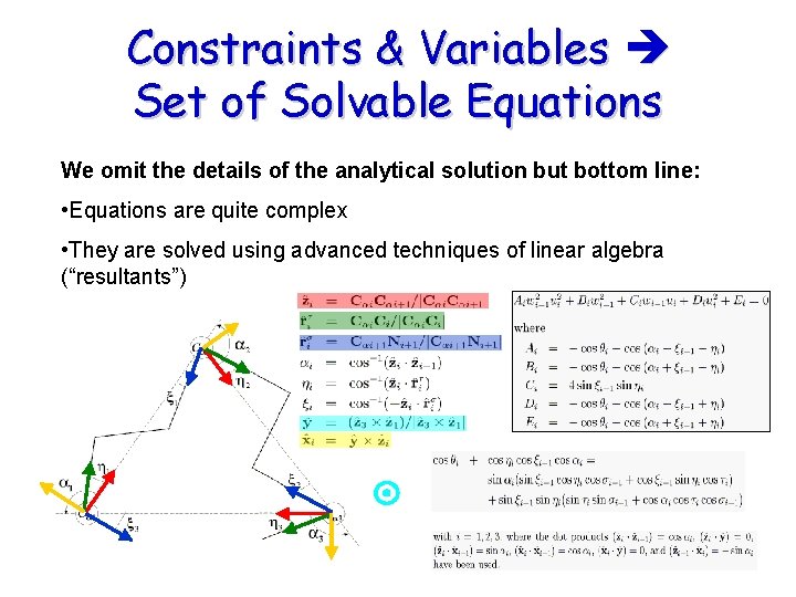 Constraints & Variables Set of Solvable Equations We omit the details of the analytical Constraints & Variables Set of Solvable Equations We omit the details of the analytical