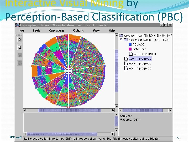 Interactive Visual Mining by Perception-Based Classification (PBC) SEP 2018 CLASSIFICATION METHODS 27 