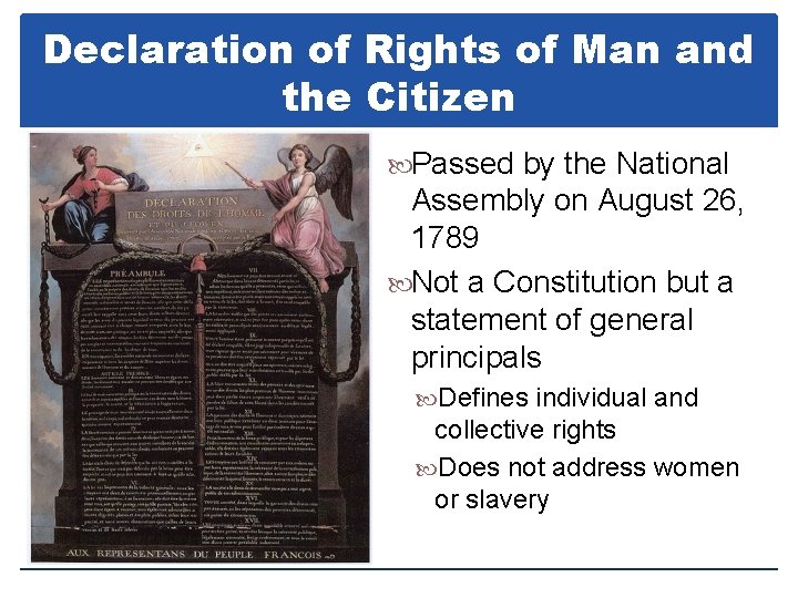 Declaration of Rights of Man and the Citizen Passed by the National Assembly on