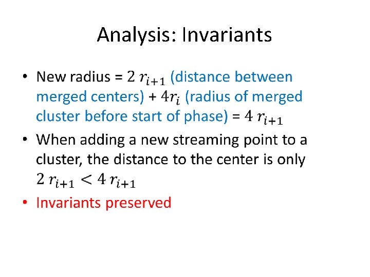 Analysis: Invariants • 