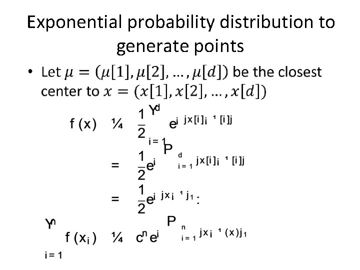 Exponential probability distribution to generate points • 