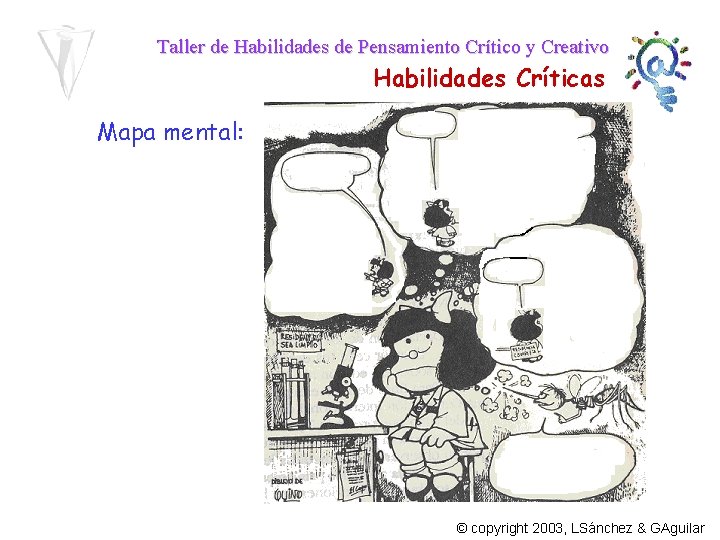 Taller de Habilidades de Pensamiento Crítico y Creativo Habilidades Críticas Mapa mental: © copyright