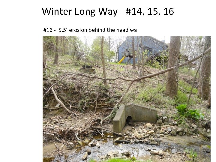 Winter Long Way - #14, 15, 16 #16 - 5. 5’ erosion behind the