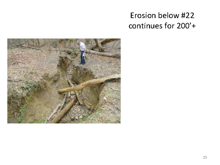 Erosion below #22 continues for 200’+ 23 