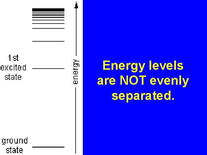 Energy levels are NOT evenly separated. 