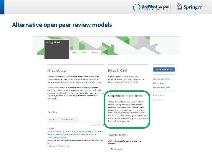 Alternative open peer review models 