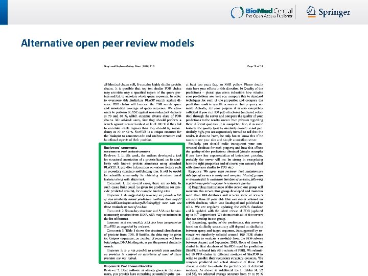 Alternative open peer review models 