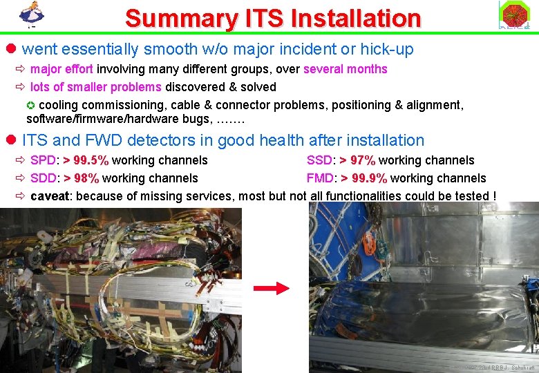 Summary ITS Installation l went essentially smooth w/o major incident or hick-up ð major