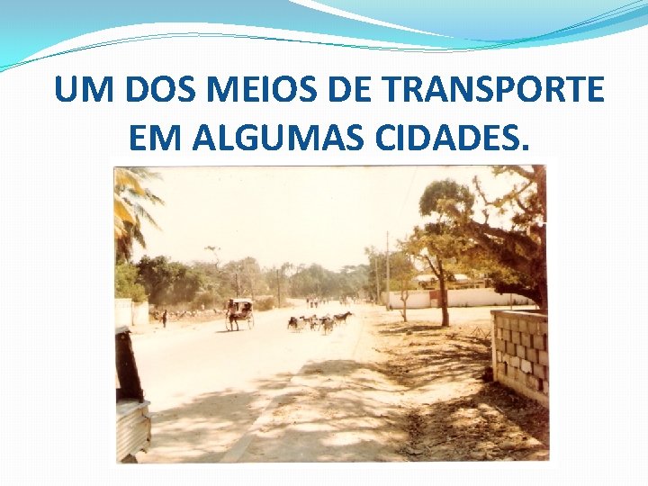 UM DOS MEIOS DE TRANSPORTE EM ALGUMAS CIDADES. 