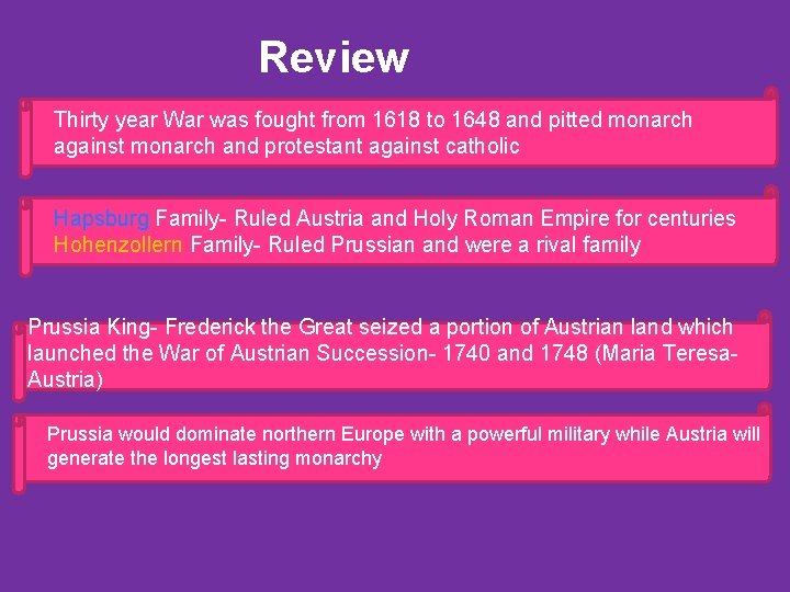 Review Thirty year War was fought from 1618 to 1648 and pitted monarch against