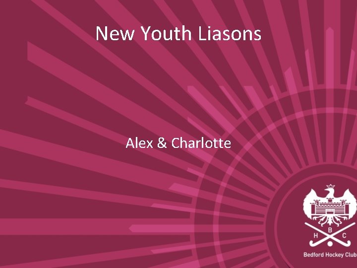 New Youth Liasons Alex & Charlotte 