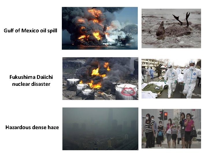 Gulf of Mexico oil spill Fukushima Daiichi nuclear disaster Hazardous dense haze 