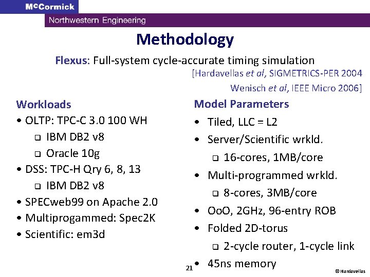 Methodology Flexus: Full-system cycle-accurate timing simulation [Hardavellas et al, SIGMETRICS-PER 2004 Wenisch et al,