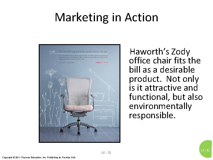 Marketing in Action Haworth’s Zody office chair fits the bill as a desirable product.