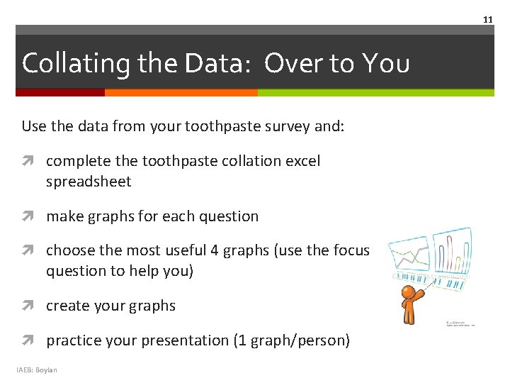 11 Collating the Data: Over to You Use the data from your toothpaste survey