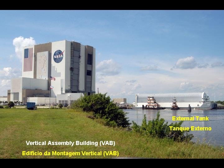 External Tank Tanque Externo Vertical Assembly Building (VAB) Edifício da Montagem Vertical (VAB) 