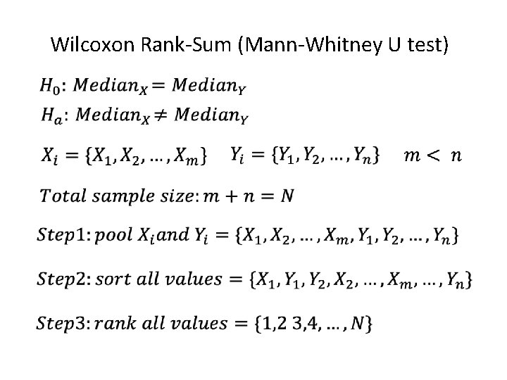 Wilcoxon Rank-Sum (Mann-Whitney U test) 