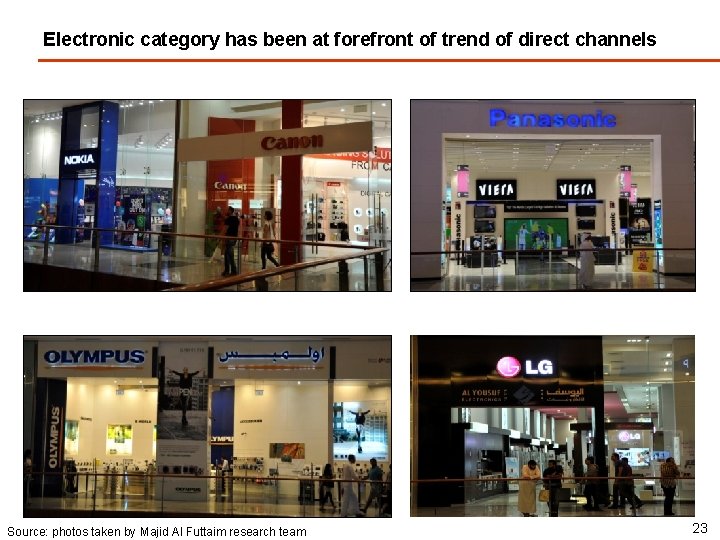 Electronic category has been at forefront of trend of direct channels Source: photos taken