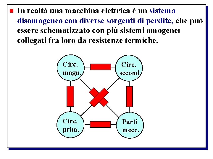 n In realtà una macchina elettrica è un sistema disomogeneo con diverse sorgenti di