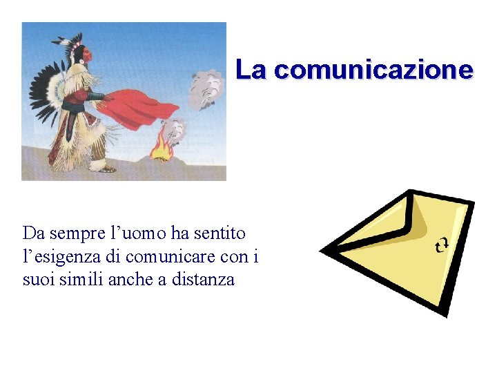 La comunicazione Da sempre l’uomo ha sentito l’esigenza di comunicare con i suoi simili