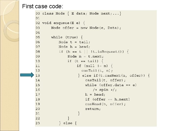 First case code: 