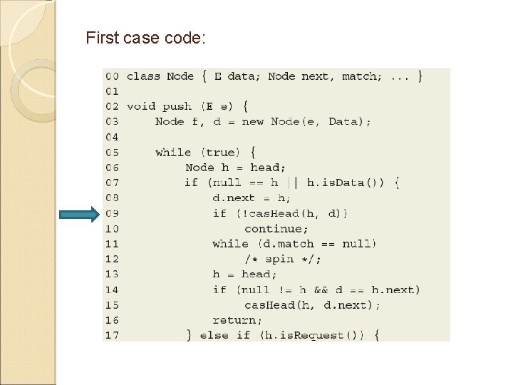 First case code: 