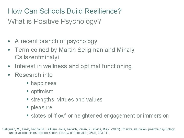 Building Resilience in Children and Young People How