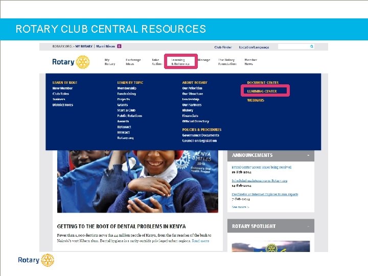 ROTARY CLUB CENTRAL RESOURCES 