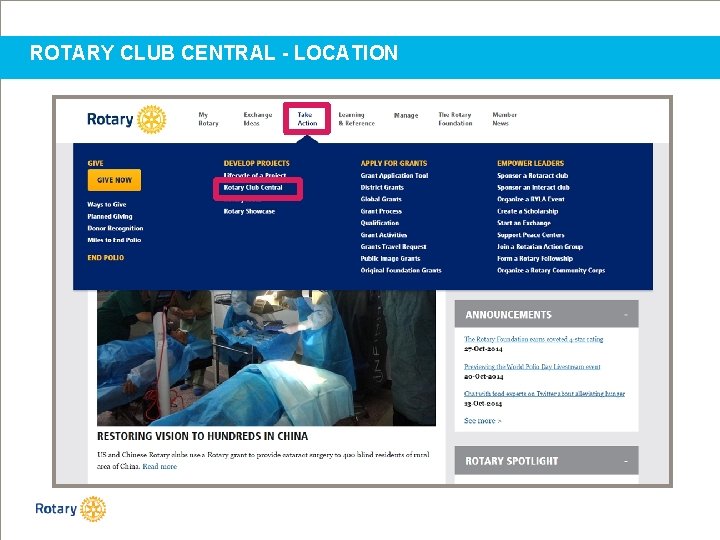 ROTARY CLUB CENTRAL - LOCATION 