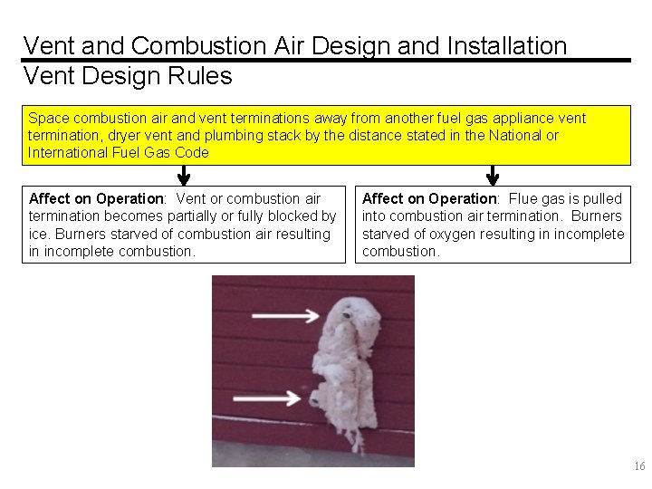 Vent and Combustion Air Design and Installation Vent Design Rules Space combustion air and