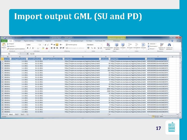 Import output GML (SU and PD) 17 