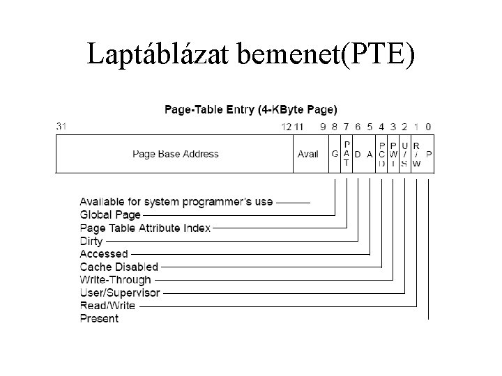 Laptáblázat bemenet(PTE) 