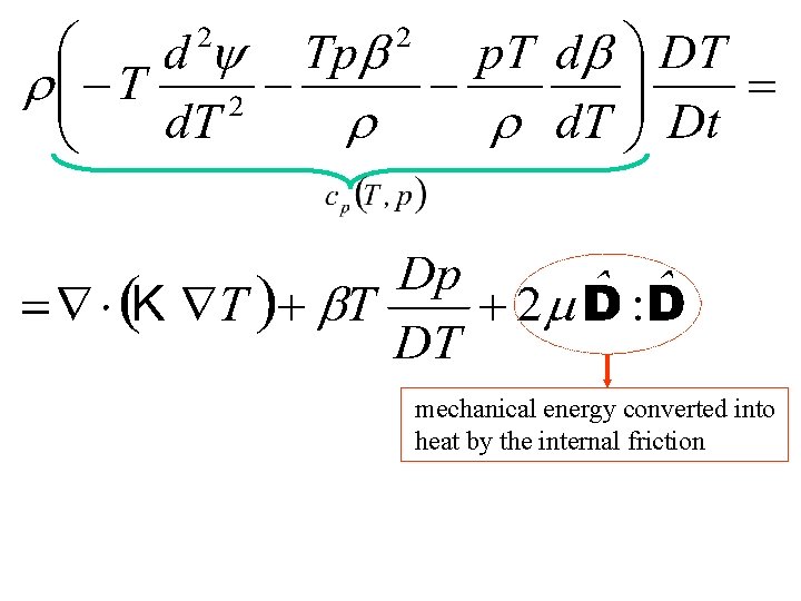 mechanical energy converted into heat by the internal friction 