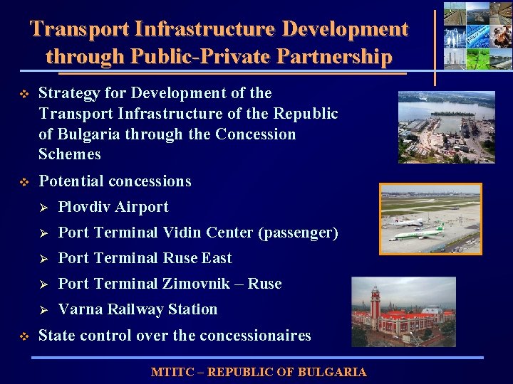 Transport Infrastructure Development through Public-Private Partnership v Strategy for Development of the Transport Infrastructure