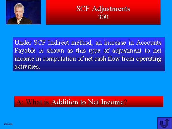 SCF Adjustments 300 Under SCF Indirect method, an increase in Accounts Payable is shown