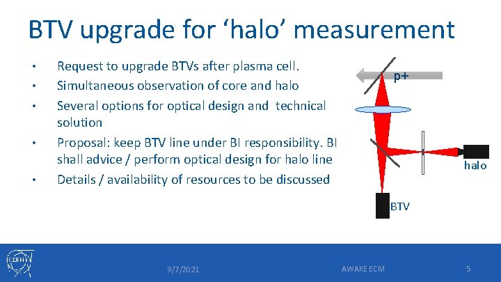 BTV upgrade for ‘halo’ measurement • • • Request to upgrade BTVs after plasma